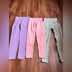 Bundle of 3 NVGTN and AYBL women’s Leggings - Purple, Pink, Green size Xs and S